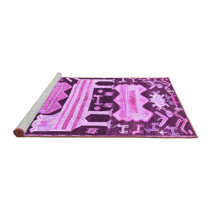 Sideview of Machine Washable Persian Purple Traditional Area Rugs, wshtr4538pur