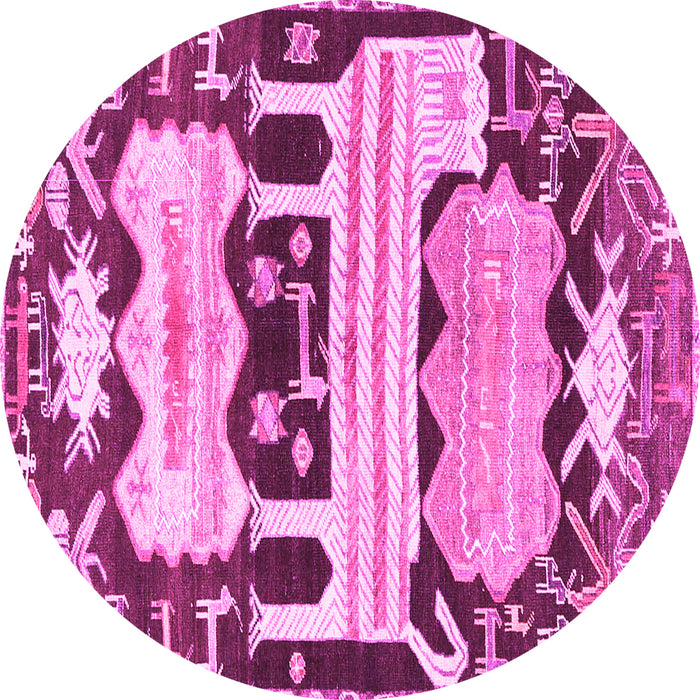 Round Persian Pink Traditional Rug, tr4538pnk