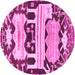 Round Persian Pink Traditional Rug, tr4538pnk