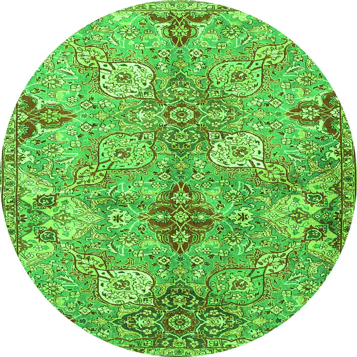 Square Persian Green Traditional Rug, tr4539grn