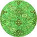 Machine Washable Persian Green Traditional Area Rugs, wshtr4539grn