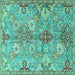 Square Persian Turquoise Traditional Rug, tr4539turq