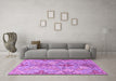 Machine Washable Persian Purple Traditional Area Rugs in a Living Room, wshtr4539pur