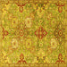 Square Machine Washable Persian Yellow Traditional Rug, wshtr4539yw