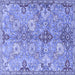 Square Machine Washable Persian Blue Traditional Rug, wshtr4539blu