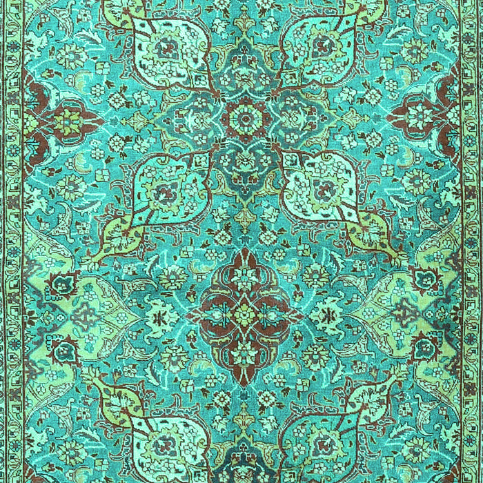 Machine Washable Persian Turquoise Traditional Area Rugs, wshtr4539turq