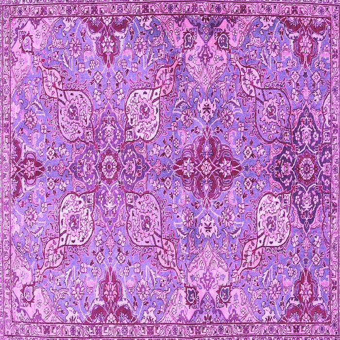 Square Machine Washable Persian Purple Traditional Area Rugs, wshtr4539pur