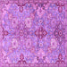 Square Machine Washable Persian Purple Traditional Area Rugs, wshtr4539pur