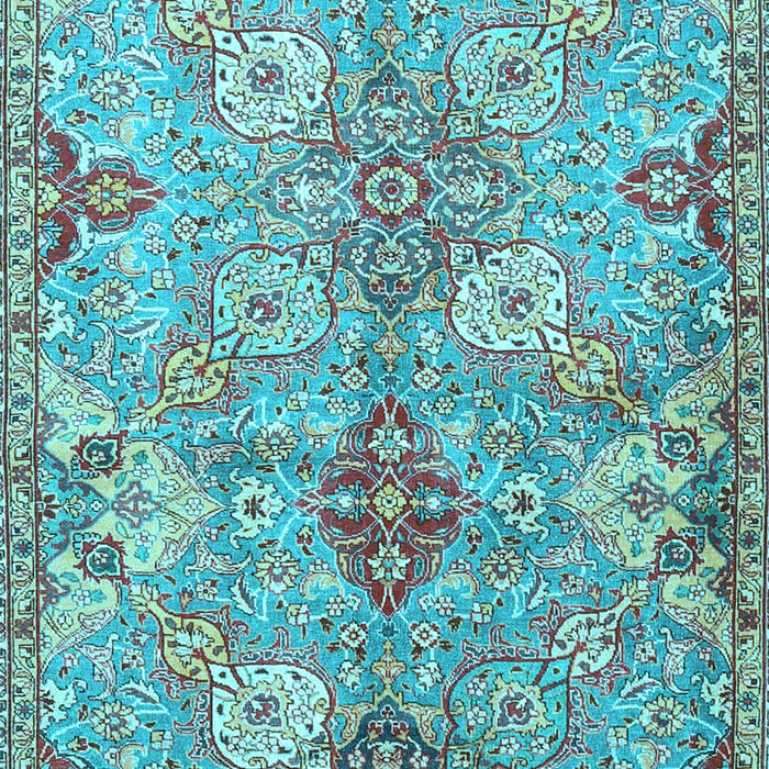 Machine Washable Persian Light Blue Traditional Rug, wshtr4539lblu