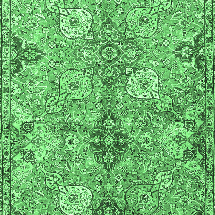 Machine Washable Persian Emerald Green Traditional Area Rugs, wshtr4539emgrn