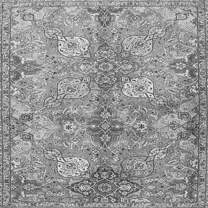 Round Machine Washable Persian Gray Traditional Rug, wshtr4539gry