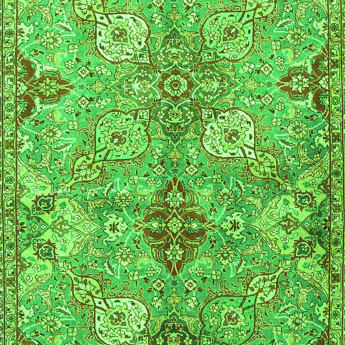 Serging Thickness of Machine Washable Persian Green Traditional Area Rugs, wshtr4539grn