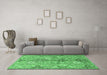 Machine Washable Persian Emerald Green Traditional Area Rugs in a Living Room,, wshtr4539emgrn