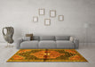 Machine Washable Persian Yellow Traditional Rug in a Living Room, wshtr453yw