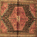 Square Persian Brown Traditional Rug, tr453brn