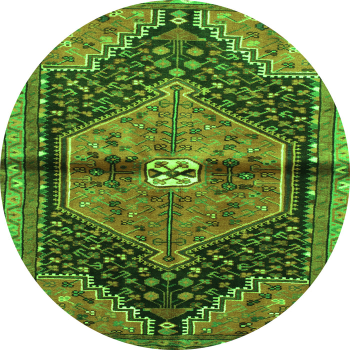 Square Persian Green Traditional Rug, tr453grn