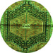 Square Persian Green Traditional Rug, tr453grn