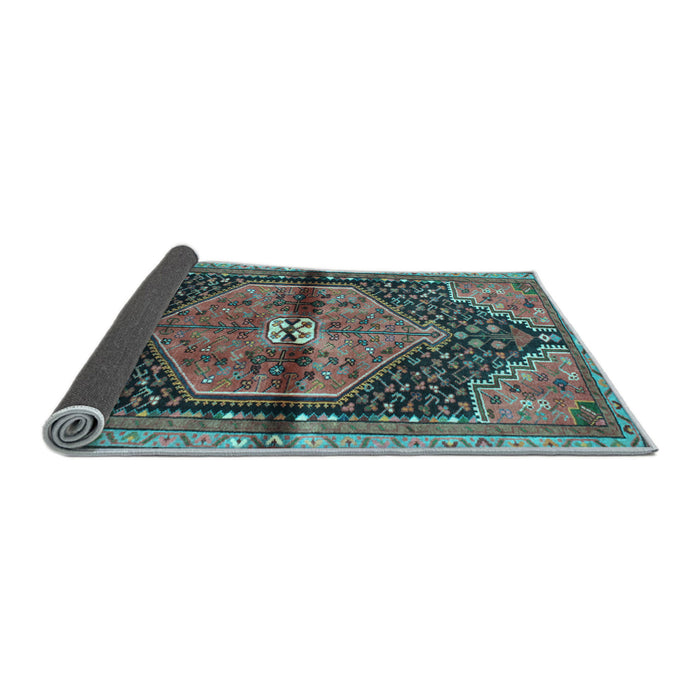 Sideview of Persian Light Blue Traditional Rug, tr453lblu