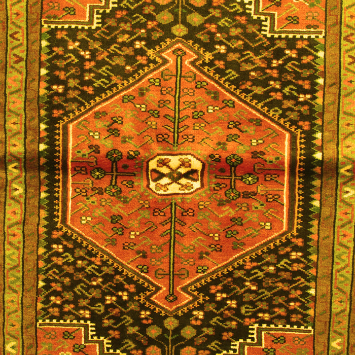 Machine Washable Persian Yellow Traditional Rug, wshtr453yw