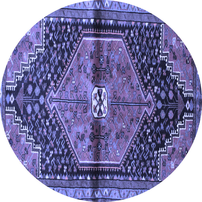 Round Persian Blue Traditional Rug, tr453blu