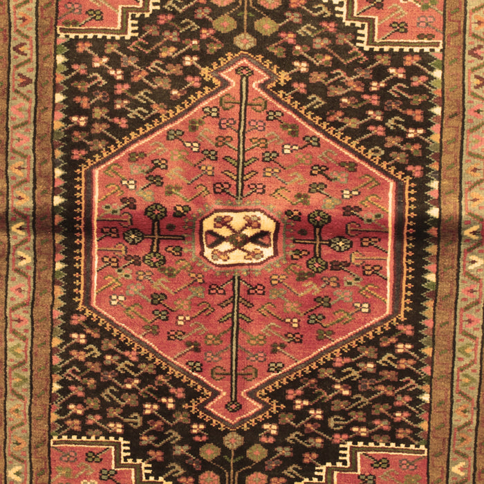 Machine Washable Persian Brown Traditional Rug, wshtr453brn