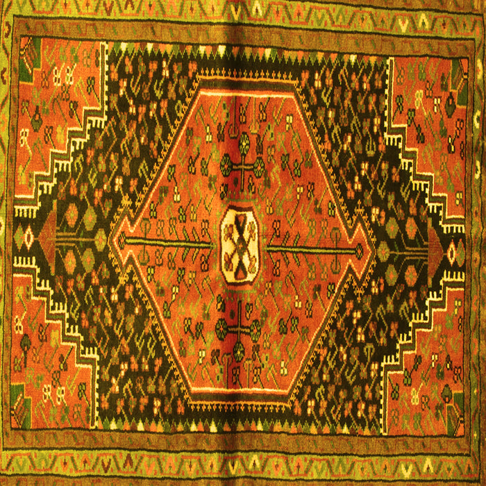 Square Persian Yellow Traditional Rug, tr453yw