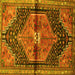 Square Persian Yellow Traditional Rug, tr453yw