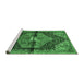 Sideview of Machine Washable Persian Emerald Green Traditional Area Rugs, wshtr453emgrn