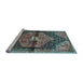 Sideview of Machine Washable Persian Light Blue Traditional Rug, wshtr453lblu