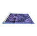 Sideview of Machine Washable Persian Blue Traditional Rug, wshtr453blu