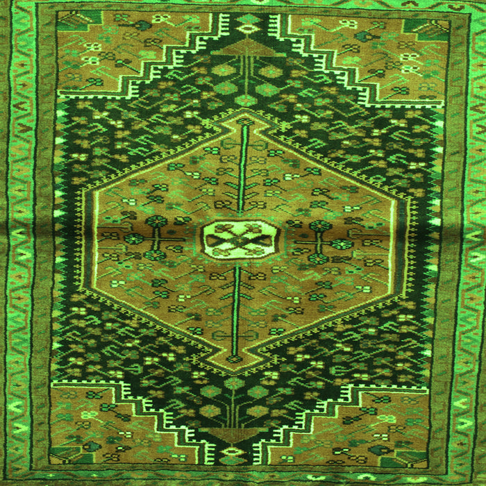 Serging Thickness of Persian Green Traditional Rug, tr453grn