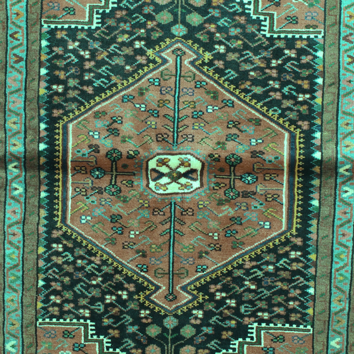 Machine Washable Persian Turquoise Traditional Area Rugs, wshtr453turq