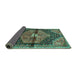 Sideview of Persian Turquoise Traditional Rug, tr453turq