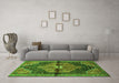 Machine Washable Persian Green Traditional Area Rugs in a Living Room,, wshtr453grn