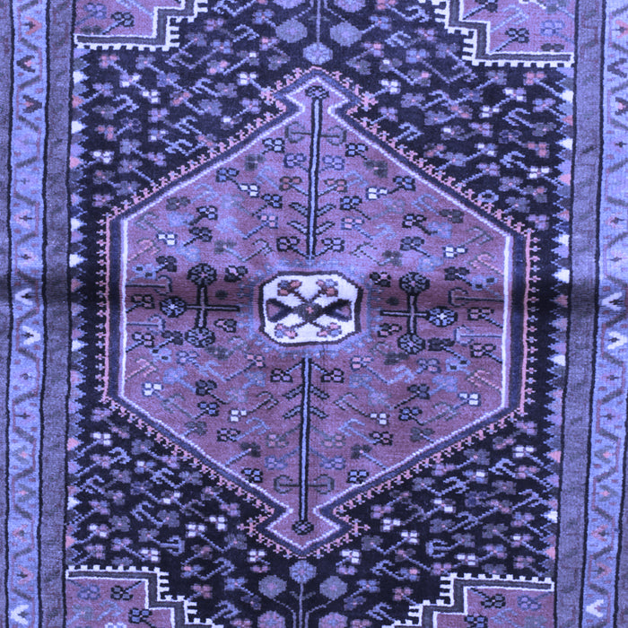 Machine Washable Persian Blue Traditional Rug, wshtr453blu