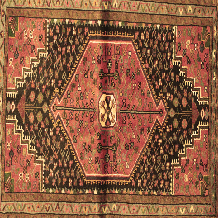 Square Machine Washable Persian Brown Traditional Rug, wshtr453brn