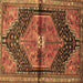 Square Machine Washable Persian Brown Traditional Rug, wshtr453brn