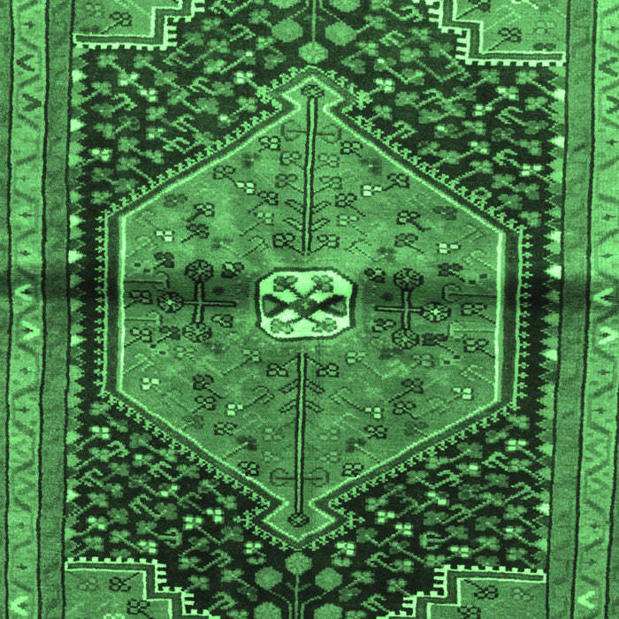 Machine Washable Persian Emerald Green Traditional Area Rugs, wshtr453emgrn