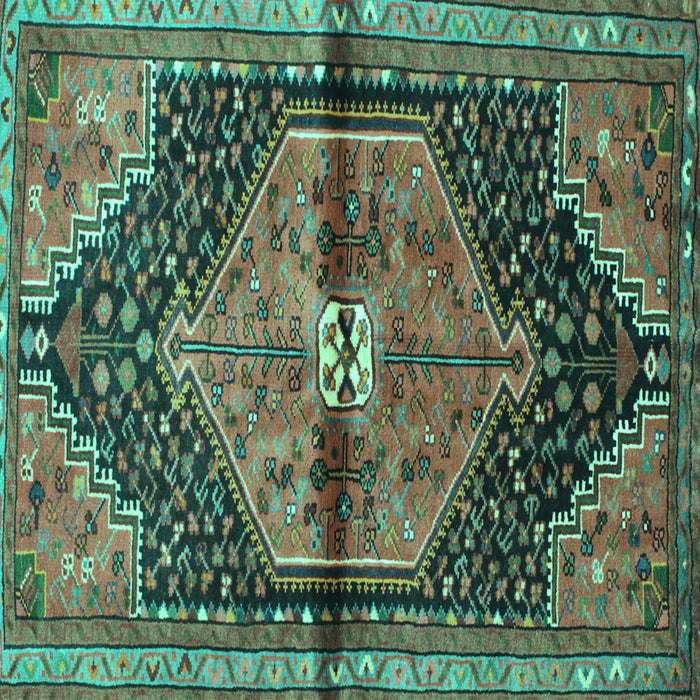 Square Persian Turquoise Traditional Rug, tr453turq