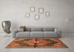 Machine Washable Persian Brown Traditional Rug in a Living Room,, wshtr453brn