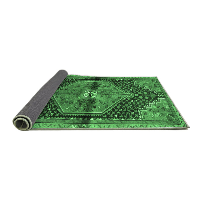 Sideview of Persian Emerald Green Traditional Rug, tr453emgrn
