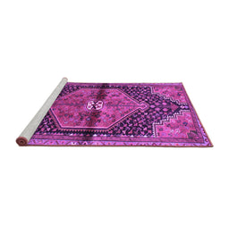 Sideview of Machine Washable Persian Purple Traditional Area Rugs, wshtr453pur