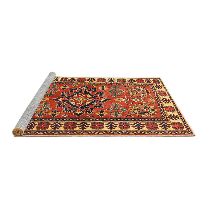 Sideview of Machine Washable Traditional Tomato Red Rug, wshtr454