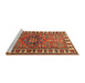 Sideview of Machine Washable Traditional Tomato Red Rug, wshtr454