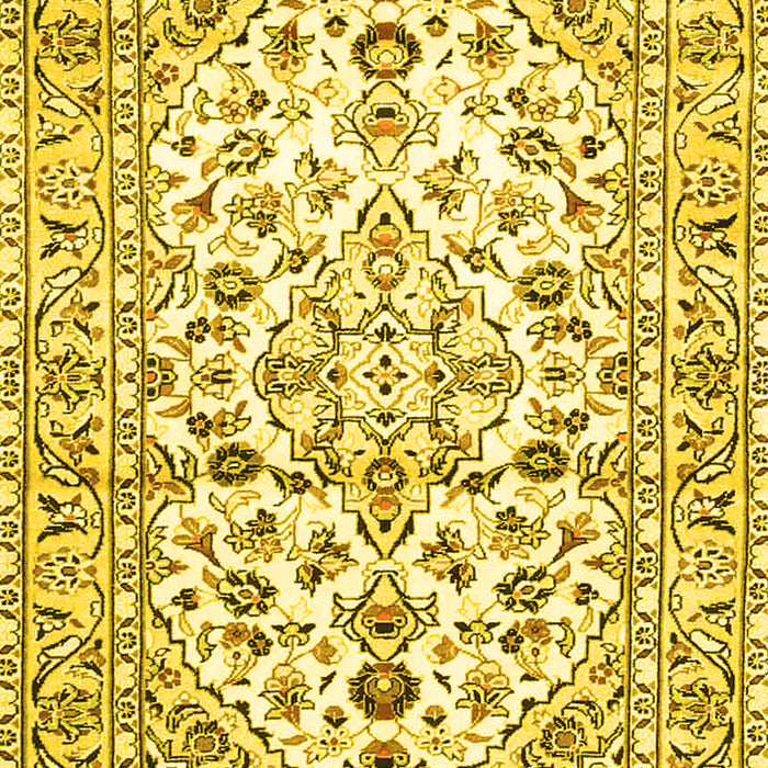 Machine Washable Persian Yellow Traditional Rug, wshtr4540yw