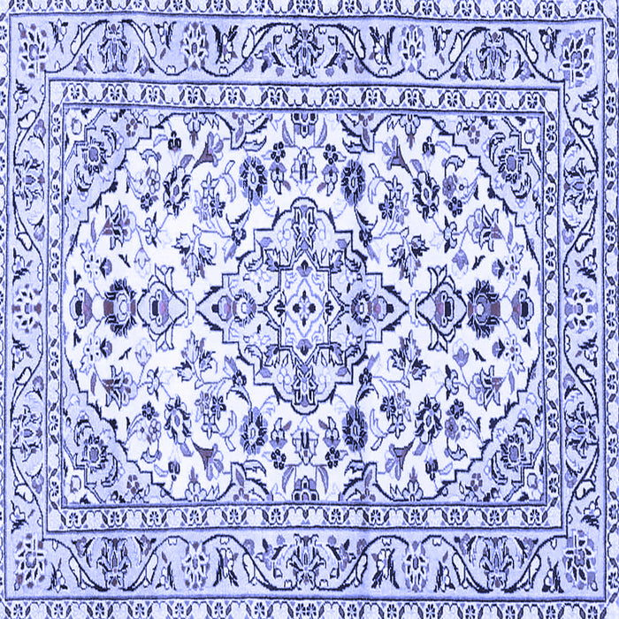Square Machine Washable Persian Blue Traditional Rug, wshtr4540blu