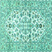 Square Persian Turquoise Traditional Rug, tr4540turq