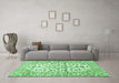 Machine Washable Persian Emerald Green Traditional Area Rugs in a Living Room,, wshtr4540emgrn