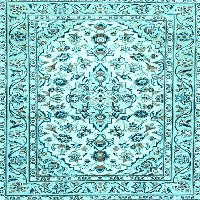 Square Machine Washable Persian Light Blue Traditional Rug, wshtr4540lblu