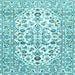 Square Machine Washable Persian Light Blue Traditional Rug, wshtr4540lblu